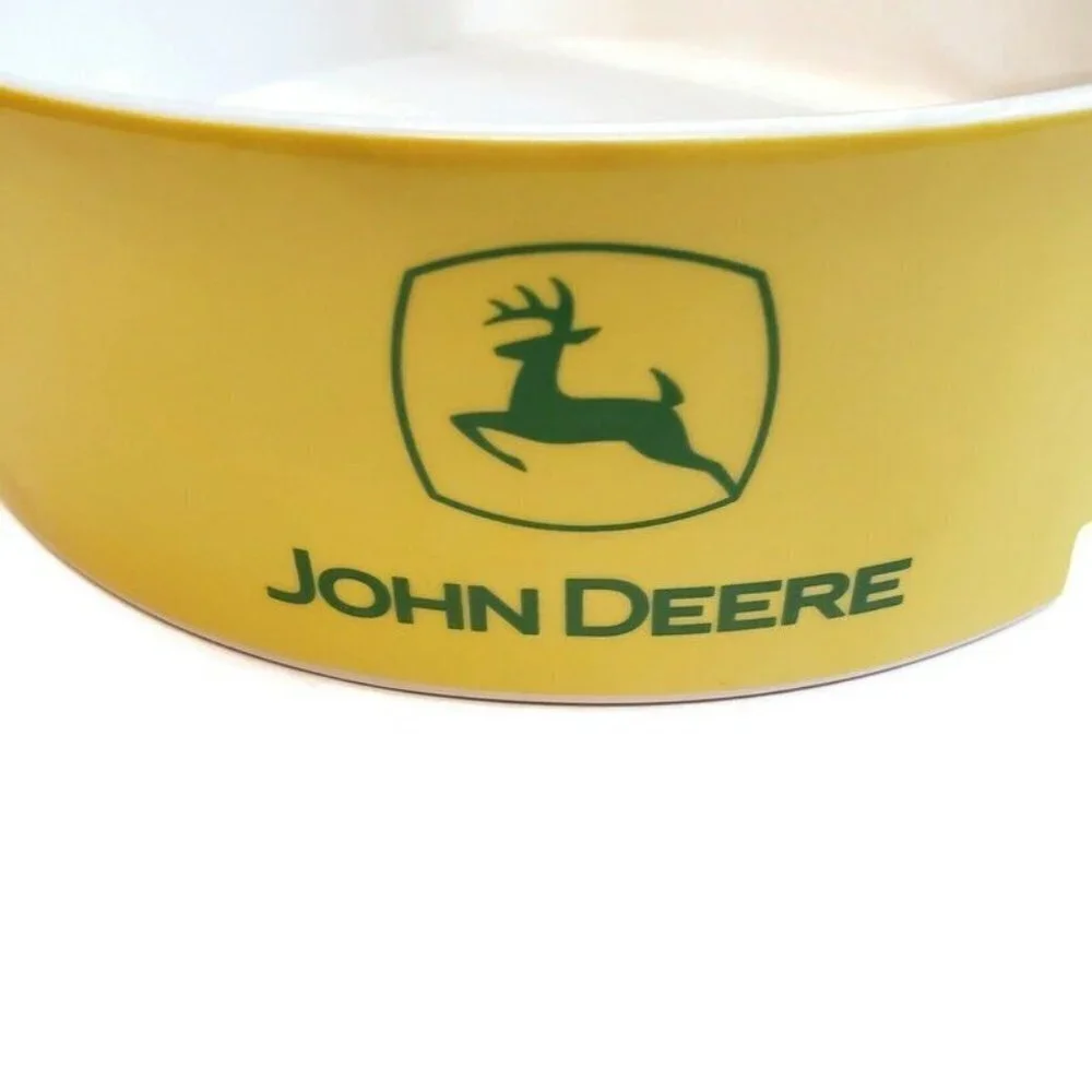 John Deere Tractor Farm Encore Dog Cat Food Bowl Ceramic Size Large 7.5